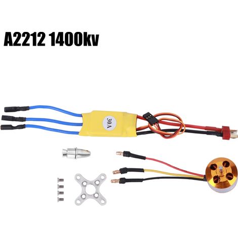 Contrôleur de vitesse électronique (ESC) jaune 30A A2212 KV1000 / KV1400 / KV2200 pour moteur brushless de drone télécommandé (A2212 KV1400)