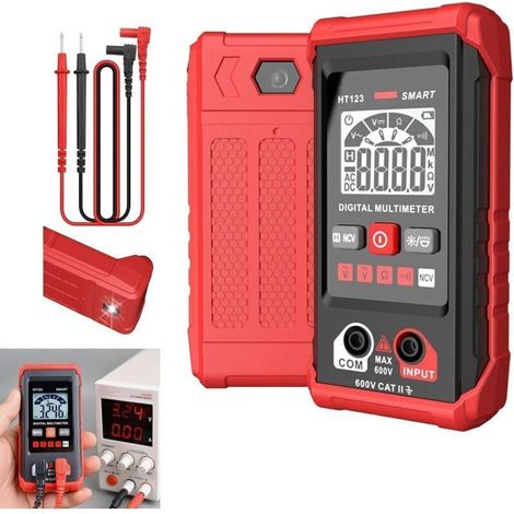 Automatic Digital Multimeter – Smart Auto Mode – Non-Contact Voltage Detection – Overload Protection – Backlit Display – HT123 (1/5)
