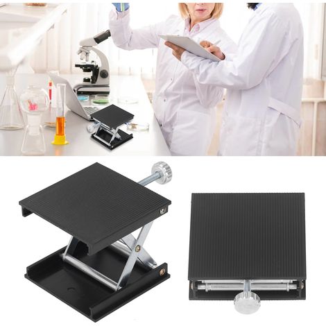 Plateau de levage manuel 90x90mm réglable en hauteur pour laboratoire, outil de mesure noir