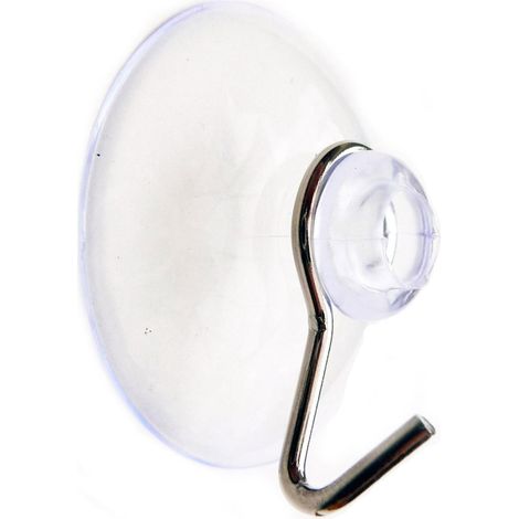 Saugnäpfe mit Haken – 4er-Set – Transparentes PVC und Stahl – Starker Halt auf glatten Oberflächen – Bad & Küche – 45 mm
