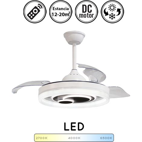 Ventilador de techo con luz silencioso DC con mando NICE blanco 107 cm invierno-verano color luz regulable (1/5)