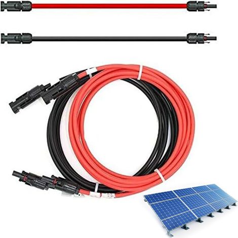 Câble d'extension 4mm², câble solaire pour installation solaire PV, extension de câble solaire, câble d'extension solaire, connecteur solaire, 2m (1/5)
