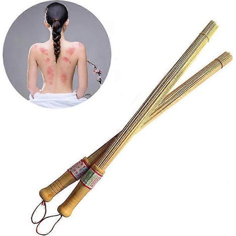 Massagestab aus natürlichem Bambus, Holzgriff, ideal für Fitness und Gesundheit. (1/3)