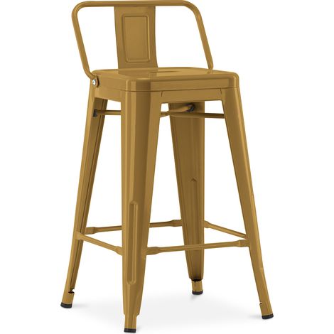Taburete de Bar con Respaldo - Diseño Industrial - 60cm - New Edition - Stylix (1/5)
