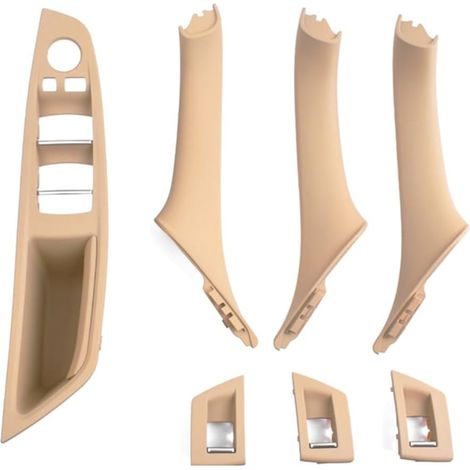 7PCS Kit poignée de porte pour BMW Série 5 F10 F11 520 530,accoudoir de fenêtre côté conducteur + poignée de porte passager+couvercles d'interrupteur de fenêtre pour 523 525 528 535 (2010-2016)-Beige (1/5)