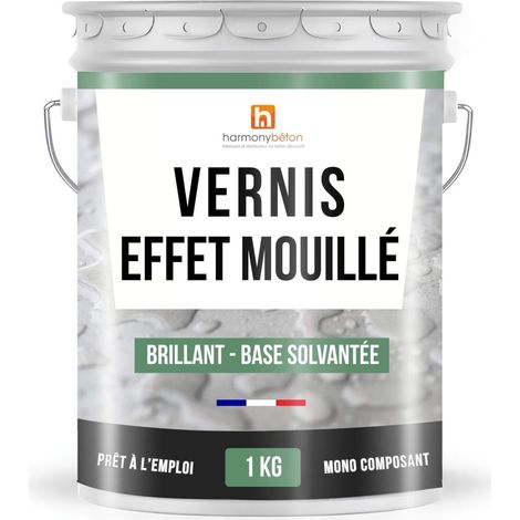 Harmony Beton – Vernis effet mouillé plus brillant 1 kg – Protection béton contre humidité et taches – Finition durable et esthétique – Application facile