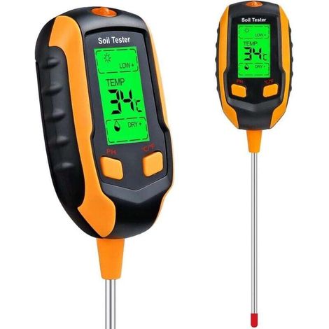4-in-1-Bodenhygrometer zur Messung von Pflanzentemperatur, Bodenfeuchtigkeit, pH-Wert, Sonneneinstrahlung und Umgebungsfeuchtigkeit. Pflanzen- und Bodentester für Gartenbau, Landwirtschaft, Innen- und (1/4)