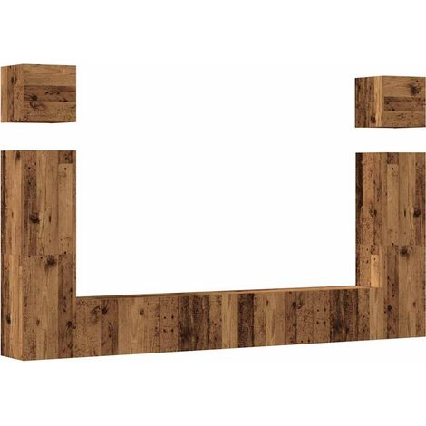 Maison Exclusive - 6-tlg. TV-Schrank-Set Wandmontage Altholz-Opti