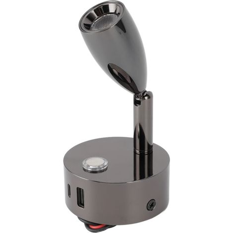 Lampe de Lecture pour Camping-Car, Port USB Mat, 3 Températures de Couleur, Interrupteur Tactile à intensité Variable, Lampe de Lecture de Chevet, Applique Murale pour (1/5)