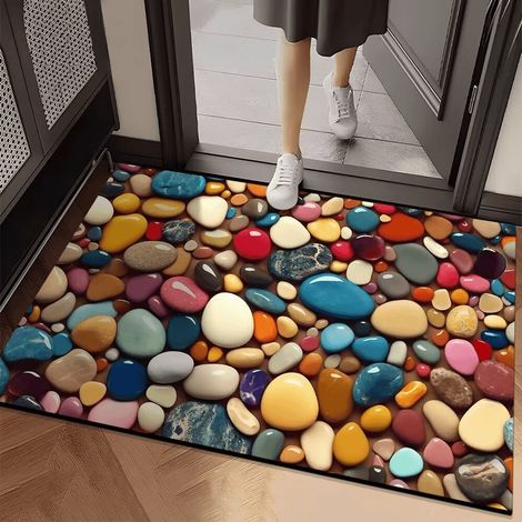 Ede Bonne fortune arrive 1 4060cm (Terre de diatomées) Tapis d'entrée en terre de diatomées granuleuse, facile à nettoyer, absorbant et antidérapant. (1/5)