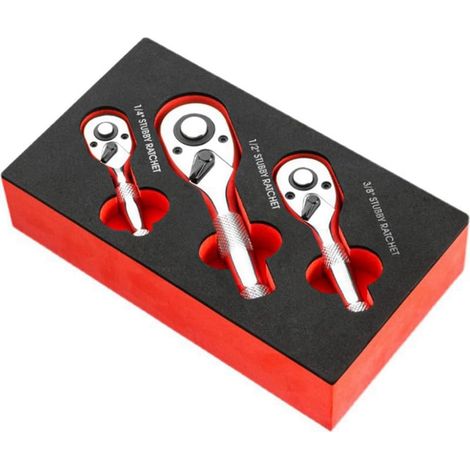72-tooth quick-release socket ratchet wrench, large, medium and small, two-way steering wheel horn, short handle, mini automotive repair wrench (1/5)