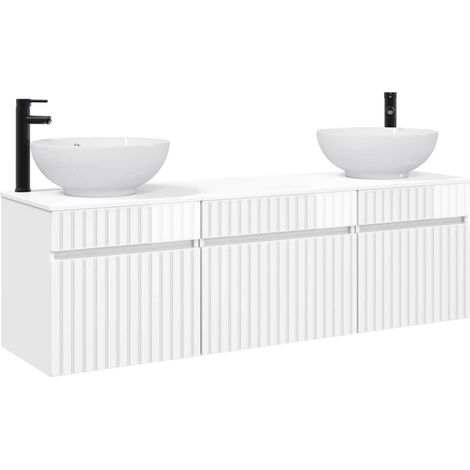 Bathroom Cabinet Set 3 pcs High Gloss White 49 x 44.5 x 66.5 cm vidaXL (1/5)