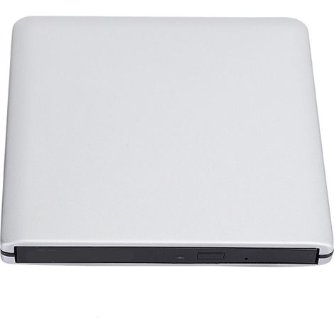 Graveur DVD/CD-RW externe USB 3.0, fin et portable, pour netbook et ordinateur portable MacBook (argenté). (1/5)