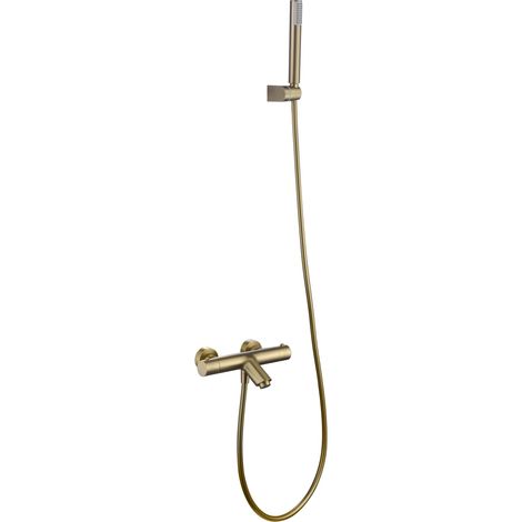 Imex - Génova Thermostat-Bad-Duschset gebürstetes Gold oro cepillado