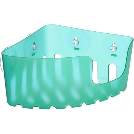Corner Shelf, Translucent Plastic, 4 Suction Cups, Wall Mounting, Bathroom (1/2)