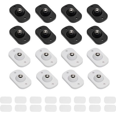 CCYKXA 16 Pcs Small Furniture Moving Wheels, Mini 360 Degree Self-Adhesive Swivel Wheels, Wheels for Heavy Furniture, Kitchen Appliances, Storage Boxes, and Trash Cans (White, Black)