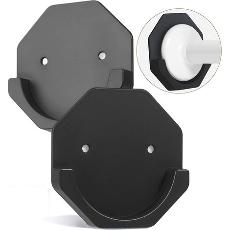 Supporto per asta per tenda da doccia in 2 pezzi, adesivo per parete/bagno, non richiede foratura/colla, nero, facile da installare, morbido e resistente