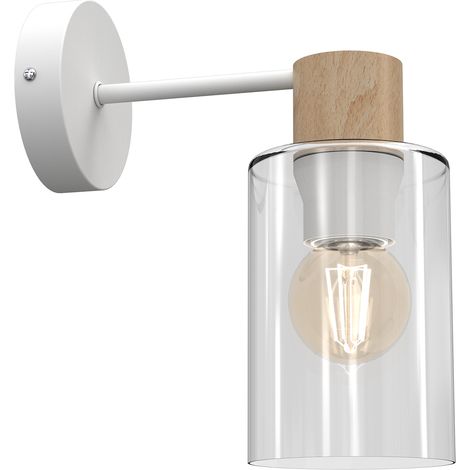 Applique murale verre bois blanc E27 Milagro MLP8553 (1/5)
