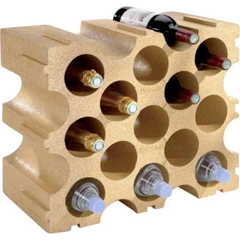 Mottez – Range bouteille terracotta pour 15 bouteilles – Dimensions 50 x 43 x 26 cm – Connectable à un Block plus grand – Pour espaces confinés