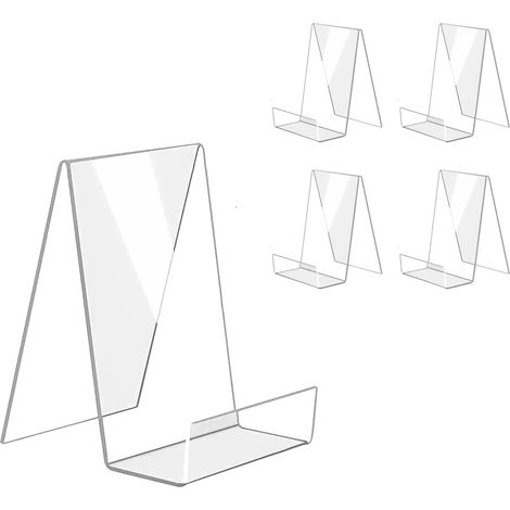 Lot de 5 présentoirs à livres en acrylique transparent, étagères à livres en acrylique pour l'exposition de livres (1/5)