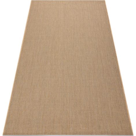 CARPET SIZAL FLOORLUX 20580 plain, flat, one colour - natural / coffee beige 80x150 cm
