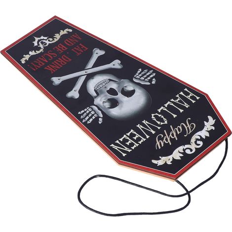 Panneau Suspendu LED Halloween en Bois Coloré pour Fête et Décoration de Porte (1/5)