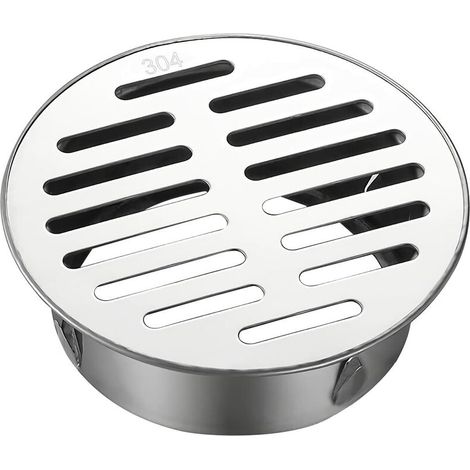 Jusch – Siphon de sol rond en acier inoxydable – Manchon antiblocage pour tuyaux d'évacuation – Empêche obstructions et odeurs – Nettoyage facile