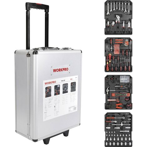 WorkPro WP1050 Kit utensili in valigia, con ruote 1050 parti (1/5)