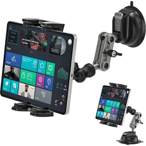 Support Tablette Voiture, Support de Tablette avec Ventouse, Support Rotatif à 360 Degrés pour Le Bureau, Le Mur, la Voiture, Compatibilité iPad Pro, iPhone, 4.7-12.9" Tablettes et Téléphones (1/5)