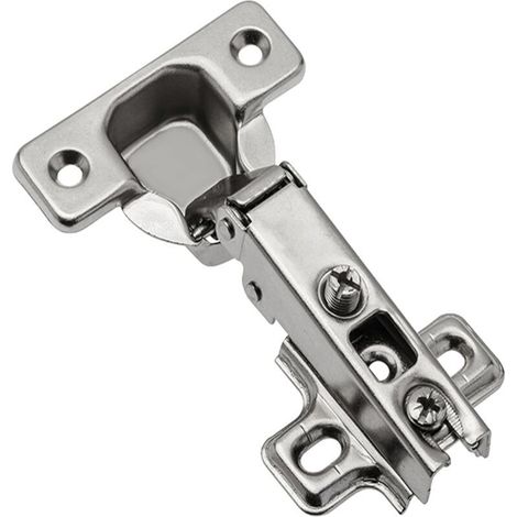 Charnière Placard - Charnière Invisible Acier Nickelé - Pour Porte Armoire Cuisine Meuble - 2 Pièces (1/4)