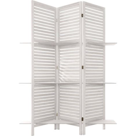 Paravento pieghevole tiam 3 ripiani bianco h170cm - Atmosphera créateur d'intérieur