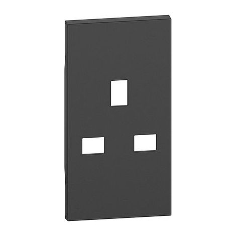 Living Now Enjoliveur pour prise British standard 2modules Noir BTICINO BTKG50