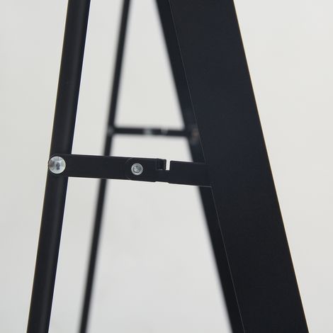 Miroir de maquillage en verre trempé, cadre en aluminium noir, forme arquée 1620x530 mm, miroir mural mural
