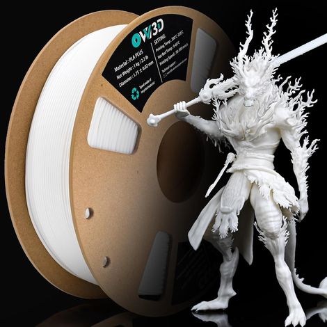 Filament PLA+ 1.75mm Blanc, Filament Imprimante 3D PLA Blanc Grande Vitesse 1kg, Filament 3D Haute Ténacité et Résistance pour Impression Haute Précision (1/5)