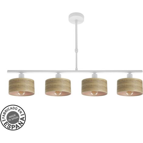 lampada gilda 4xe14 bianco/legno chiaro regx76x14 cm