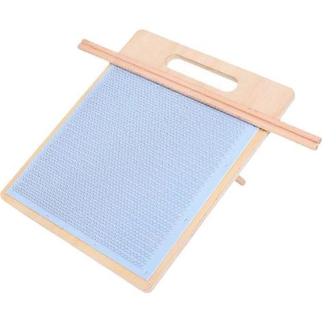 Planche à mélanger la lainesupport en boisplanche à filer comprenant 2 tiges de bois pour faciliter l'étirage et le retrait des bobines. (1/5)