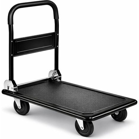 ORION91oficial® - Carro de Plataforma Transporte Industrial Plegable con Ruedas. Carretilla de Mano. Carga 150kg. Carrito Mudanzas, hogar, Oficina, almacén, Ahorra Espacio. Antideslizante. Negro - spa