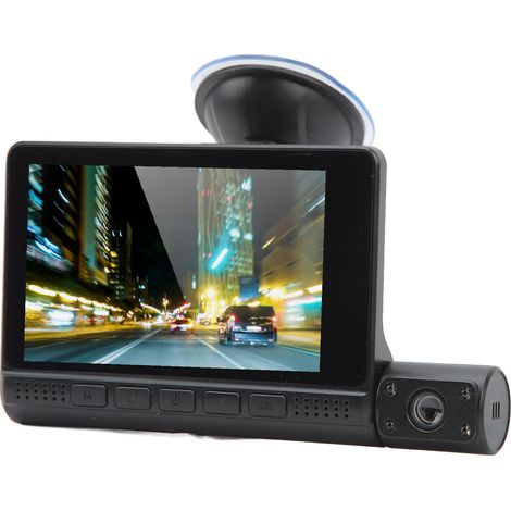 Caméra embarquée 3 voies Full HD 1080P avant arrière intérieur, enregistreur de conduite grand angle 170°, enregistrement en boucle, capteur G, écran tactile (1/5)