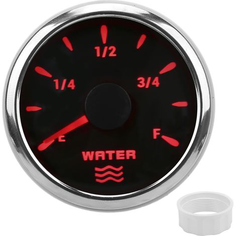 Jauge de niveau d'eau 52mm 0-190Ω, pointeur rétro-éclairé 7 couleurs, compteur de réservoir de liquide étanche IP67 pour bateaux de voiture 9-32Vnoir (1/5)