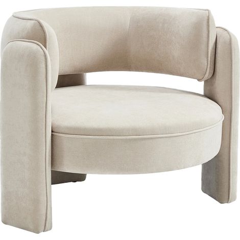 Poltrona in tessuto beige ZORIMO (1/5)