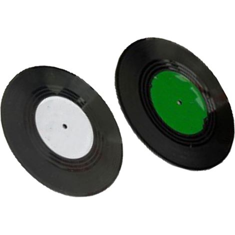 Set of 2 Retro Disc-Shaped Non-Slip ABS Coasters with Vintage Vinyl Design for Protecting Furniture and Bars at Home (1/5)