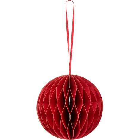 GASPER Weihnachtsanhänger Kugel Rot mit Magnetverschluss Ø 10 cm - Papier