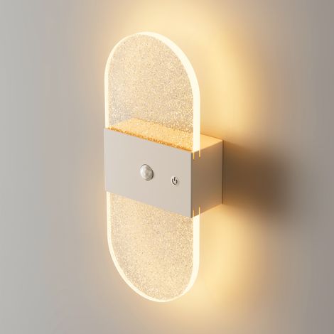 Applique murale LED, veilleuse à détecteur de mouvement, 3 températures de couleur, chargement USB, (forme ovale - blanc) (1/5)
