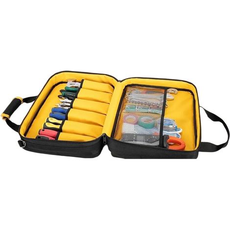 Sac à outils organisateur Organiseur multi-poches avec pochette pour Sac De Rangement Outils Pour Charpentiers Plombiers Ingénieurs Électriciens Rénovations (1/5)