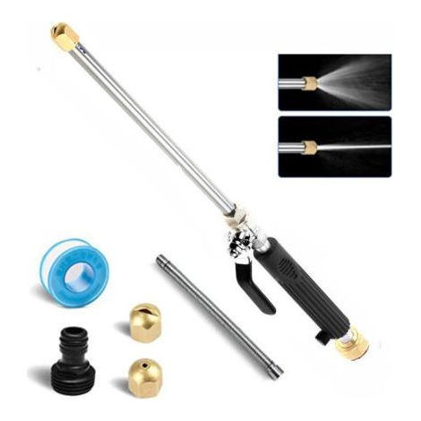 High Pressure Water Lance Hose Nozzle Jet Garden Car Washer Gun Set Blue (1/4)