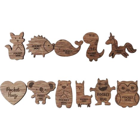 11 Pièces Mini Signes Animaux en Bois Câlins - Idée Cadeau Mère, Fête des Mères, Déco Murale Créative (1/5)