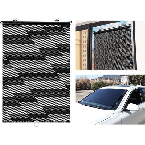 Store occultant à ventouses - 40 x 125 cm - Noir - Pare-soleil voiture - Pare-soleil rétractable (1/5)
