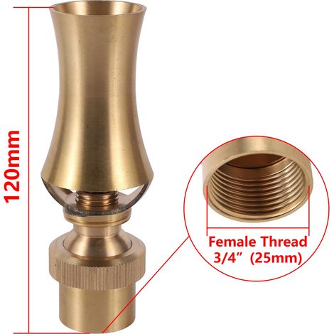 -6053/4" 1" 1,5" 2" Buse de fontaine en cuivre avec mélange d'air et jet bouillonnant pour fontaine de jardin, bassin et aménagement paysager (1/5)