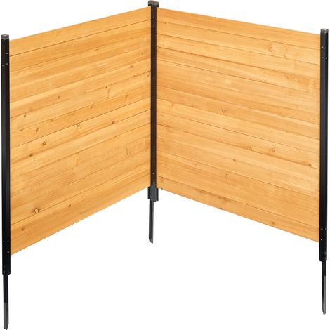VEVOR Cloture de confidentialite en bois, 1100 x 982 mm, clotures deecran pour climatiseur a 2 panneaux, avec piquets metalliques, installation facile, brise-vue exterieur pour decoration de jardin (1/5)