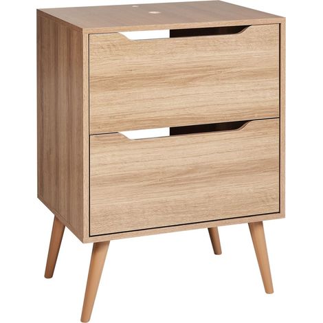 Mobile lavabo 60 x 80 cm Bagno con cassetti MDP Marrone chiaro Cariacica